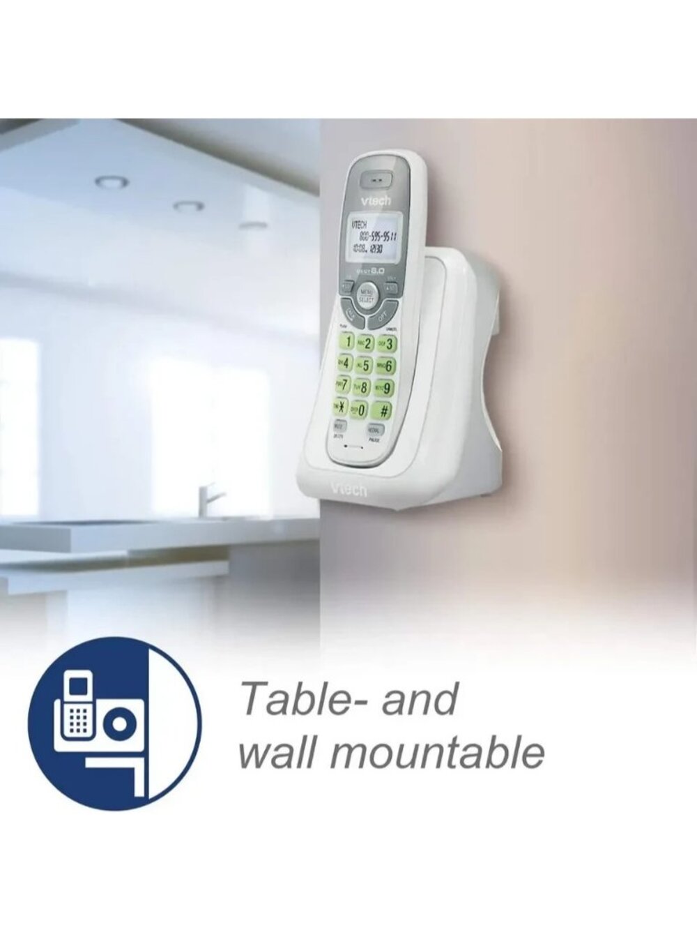 VTech DECT 6.0 Single Handset Cordless Phone with Caller ID